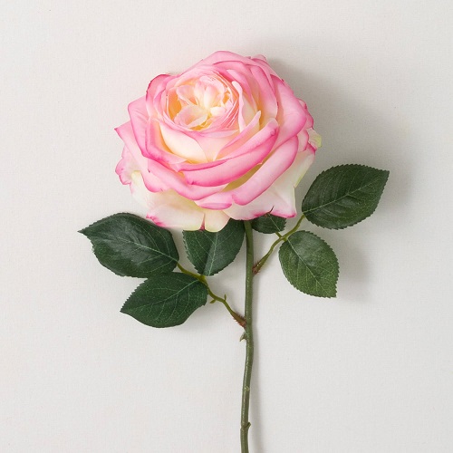 Pink (Light) Rose Stem - Artificial floral - Pink/White Rose Stem artificial floral for rent